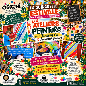Oscni Atelier Peinture JérémyCa nozdeiz et La mission Locale De Dinan Pour la Guinguette Estivale - reportage Dubsideradio Dinan-Aglo 22